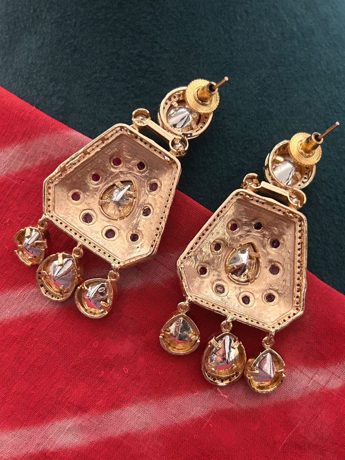 Royal Green & Ruby Kundan Choker Necklace Set with Earrings – Gold Finish